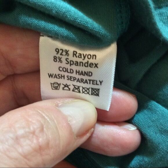 VERTIGO TEAL TUNIC TOP W/ METAL WAIST MEDALLION S - Picture 4 of 6